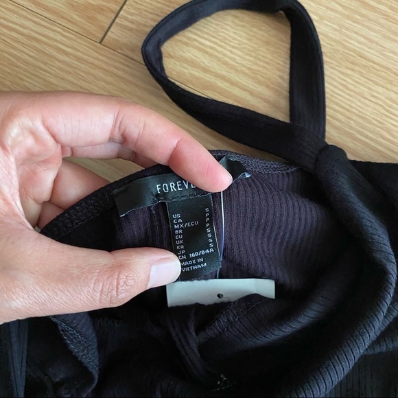 NWT Forever 21 Black Sweetheart Ribbed Bodycon Dress Small - Picture 3 of 9